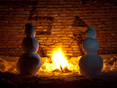 Ondrej Chmel Photography | Truth And The Other Myths | Snowmen  / Bricks, wood, fire, carrot, coal, pot, snow
